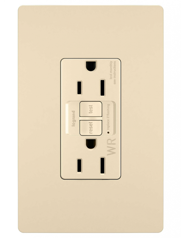 radiant? Spec Grade 15A Weather Resistant Self Test GFCI Receptacle, Ivory (4 pack)