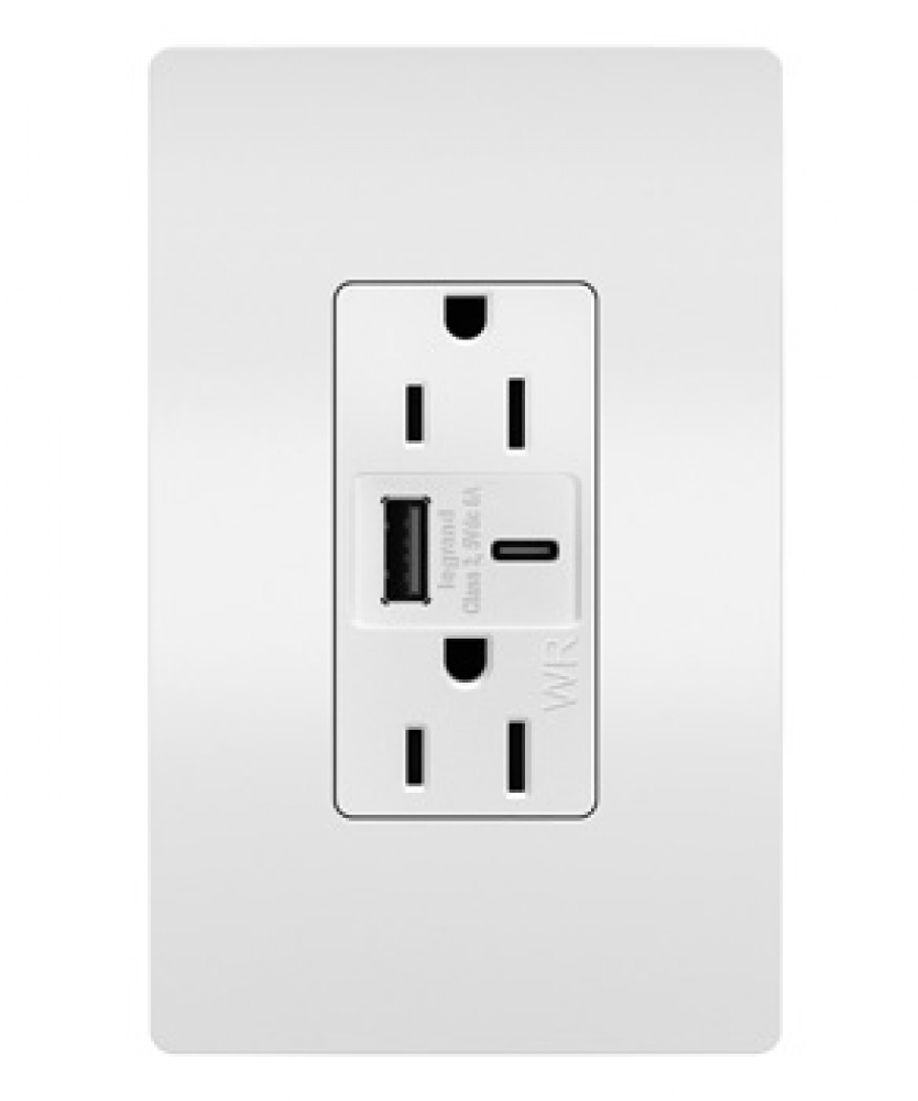 radiant? Outdoor Ultra-Fast USB Outlet, White