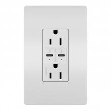 Legrand Radiant R26USBPDWCC6 - radiant® 15A Tamper-Resistant Ultra-Fast PLUS Power Delivery USB Type-C/C Outlet - White