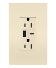 Legrand Radiant R26USBACLACCV4 - radiant? 15A Tamper-Resistant USB Type A/C Outlet, Light Almond
