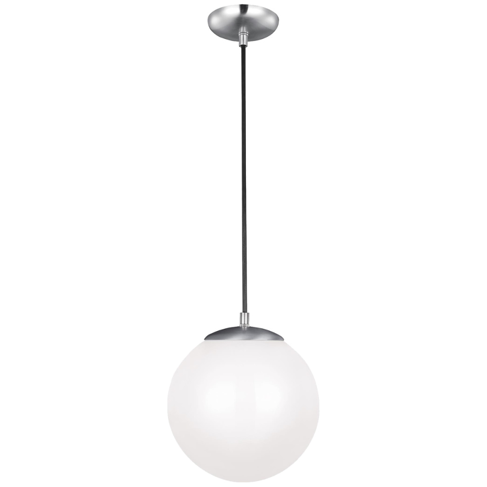 Leo - Hanging Globe Medium One Light Pendant with White Glass