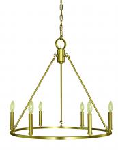 Framburg 5656 BR - 6-Light Brushed Brass Midtown Dining Chandelier