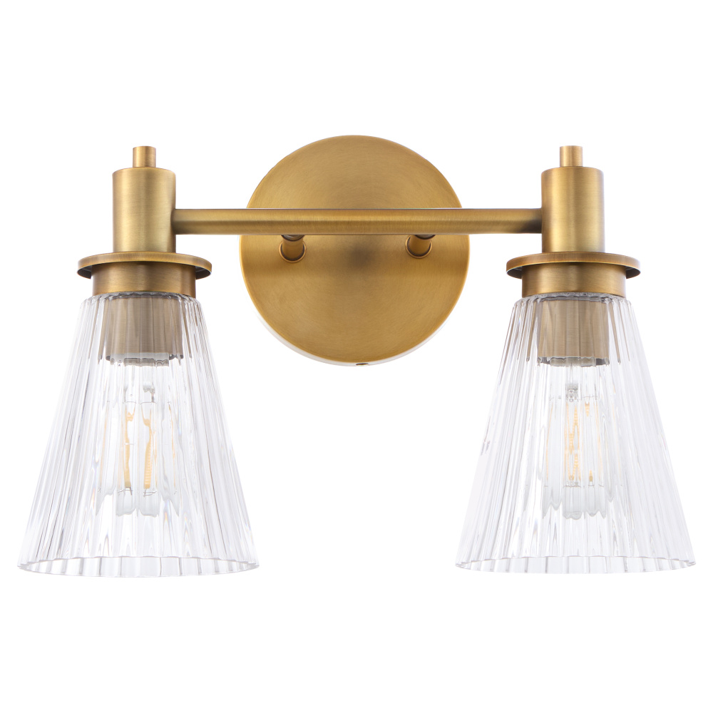 LAWTON 2 LIGHT VANITY - BRUSHED BRASS