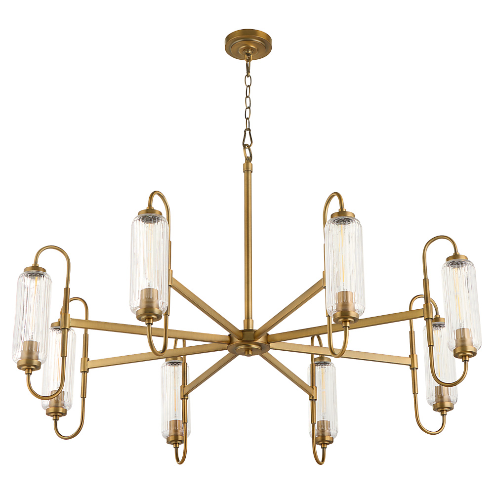 WHITMIRE 8 LIGHT CHANDELIER - BRUSHED BRASS