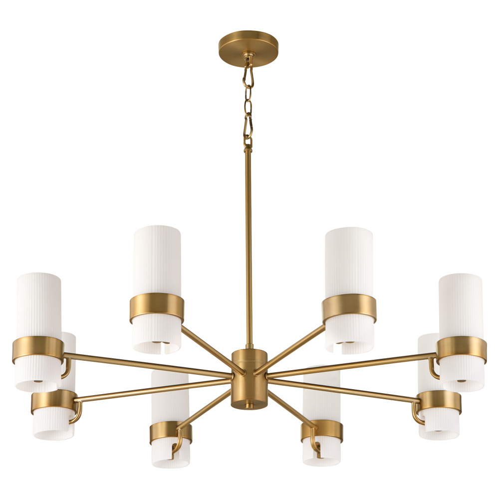 SOJOURN 8 LIGHT CHANDELIER - BRUSHED BRASS