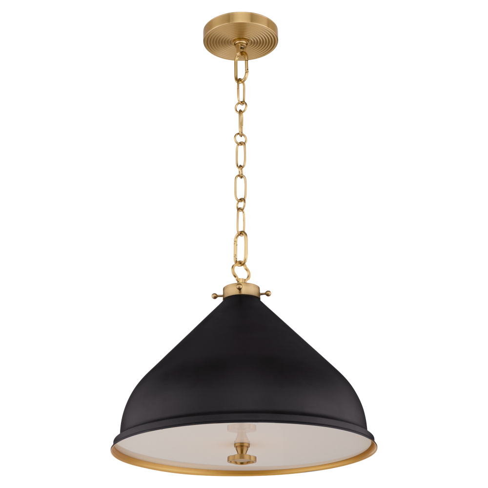 BONNEL 16" PENDANT - MATTE BLACK/AGB