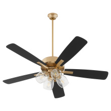 Quorum 4525-0480 - OVATION 4 LIGHT CLEAR GLASS - AGED BRASS