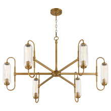 Quorum 6015-6-47 - WHITMIRE 6 LIGHT CHANDELIER - BRUSHED BRASS